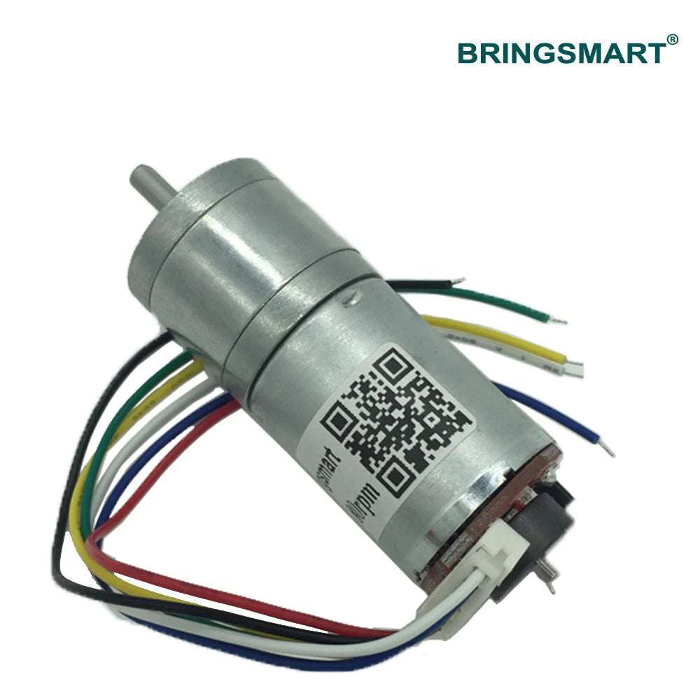 JGA25-371 12V DC Gear Motor with Encoder - 18-1930RPM, Reversible Speed Control