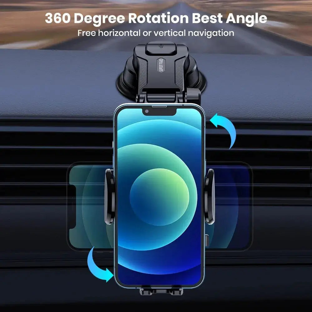 TOPK Car Phone Holder Mount 2-IN-1 Handsfree Stand Phone Holder for Dashboard & Air Vent Compatible with iPhone Samsung Android by InterCyprus Trading Ltd