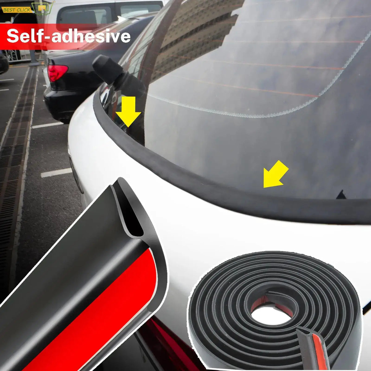 Type H Car Front Windshield Seals Rubber Rear Window Weatherstrip Sunroof Seal Strip Trim Moulding Sealing For BMW E46 E60 E90 by InterCyprus Trading Ltd