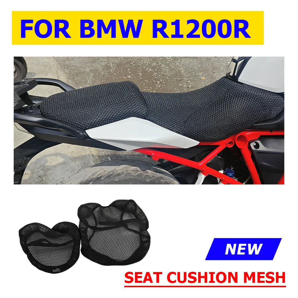 Copertura per cuscino sella BMW R1200R con isolamento e rete a nido d'ape traspirante per il 2015 al 2019