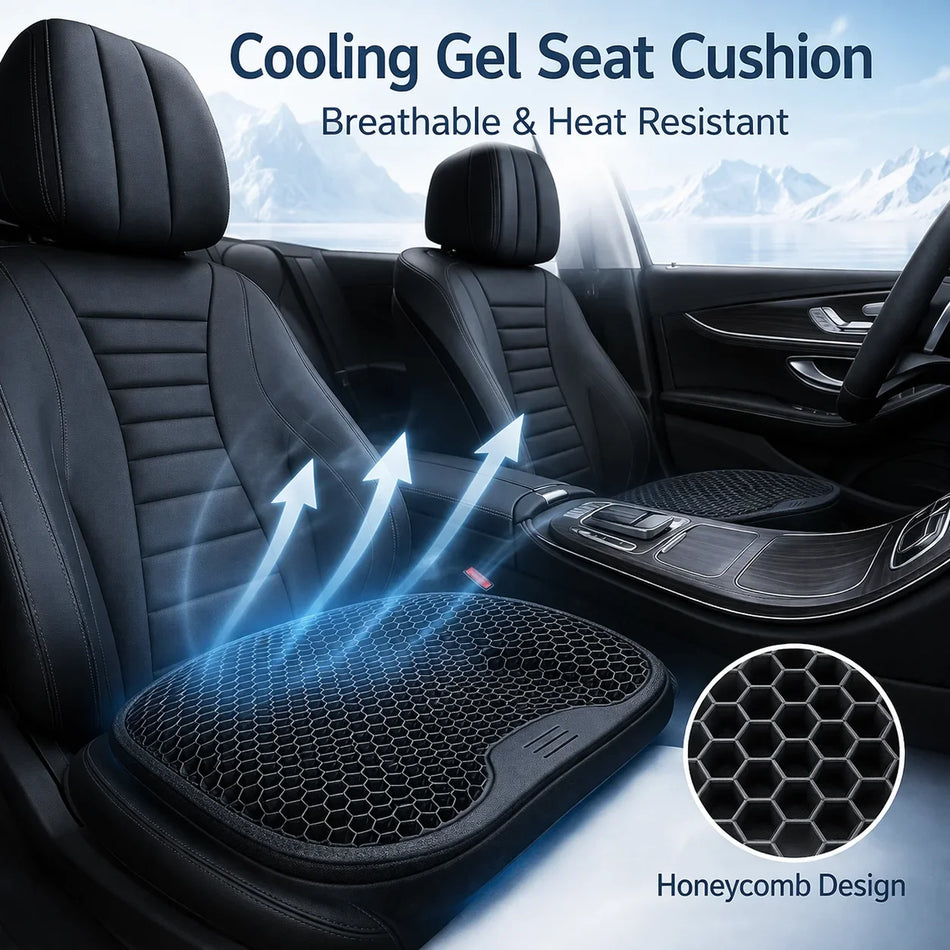 Cojín de gel con diseño de panal y soporte transpirable para asiento de coche o silla de oficina