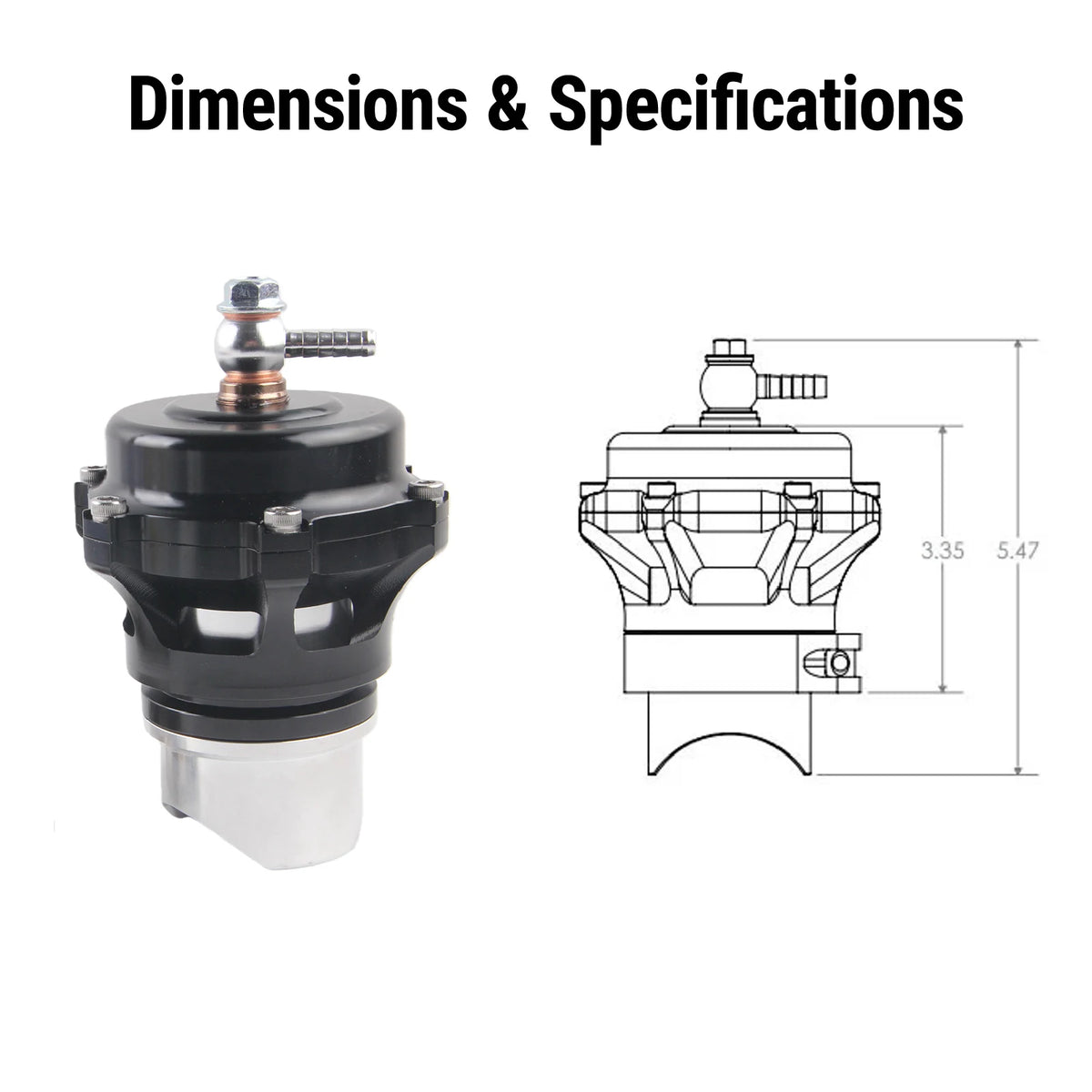 Universal 50mm Blow Off Valve With Aluminum Alloy Weld Flange by InterCyprus Trading Ltd
