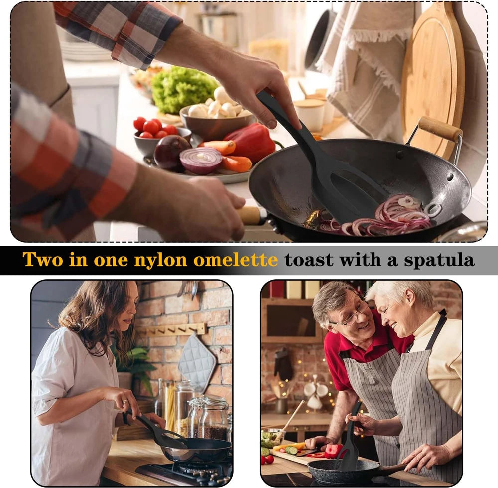 2 in 1 Grip Flip Spatula Tongs for Easy Cooking