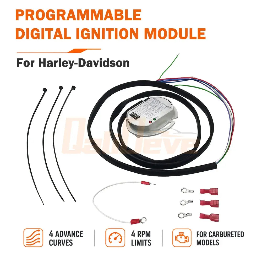 1/5 Pcs 53-644 Programmable Digital Ignition Module Single Dual Fire for Harley Davidson Big Twin Sportster Carbureted EVO 53644 by InterCyprus Trading Ltd