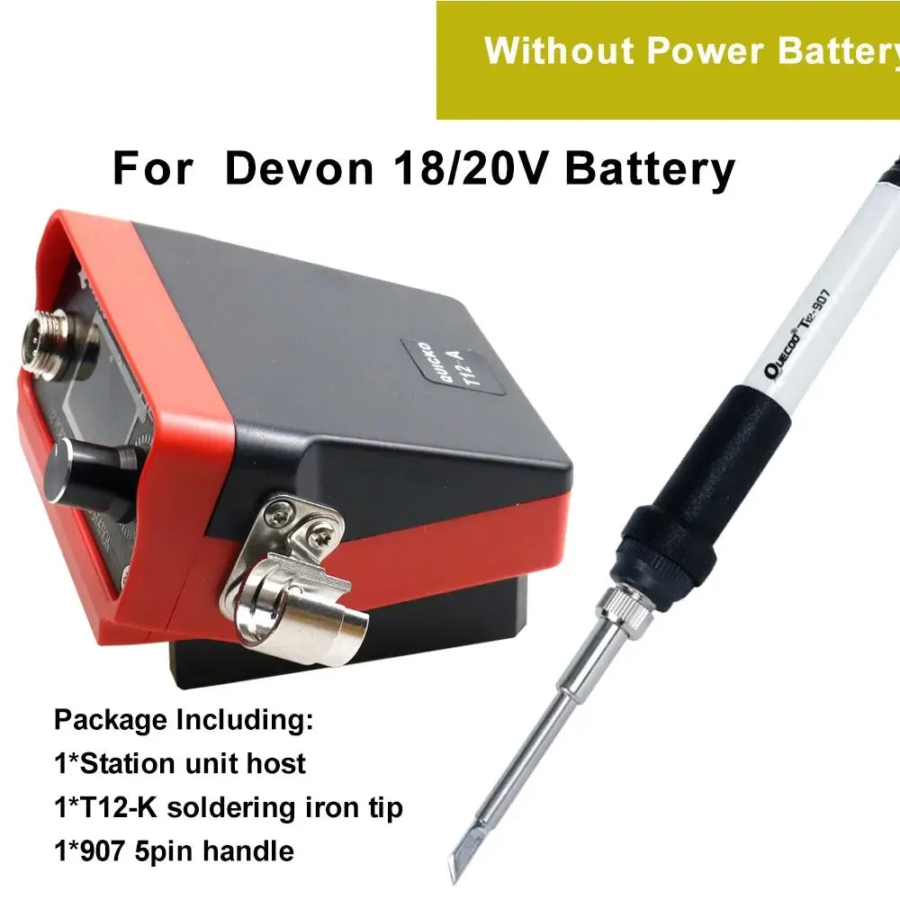 72W T12 Soldering Station &ndash; Battery Compatible With 20V Max for Devon battery