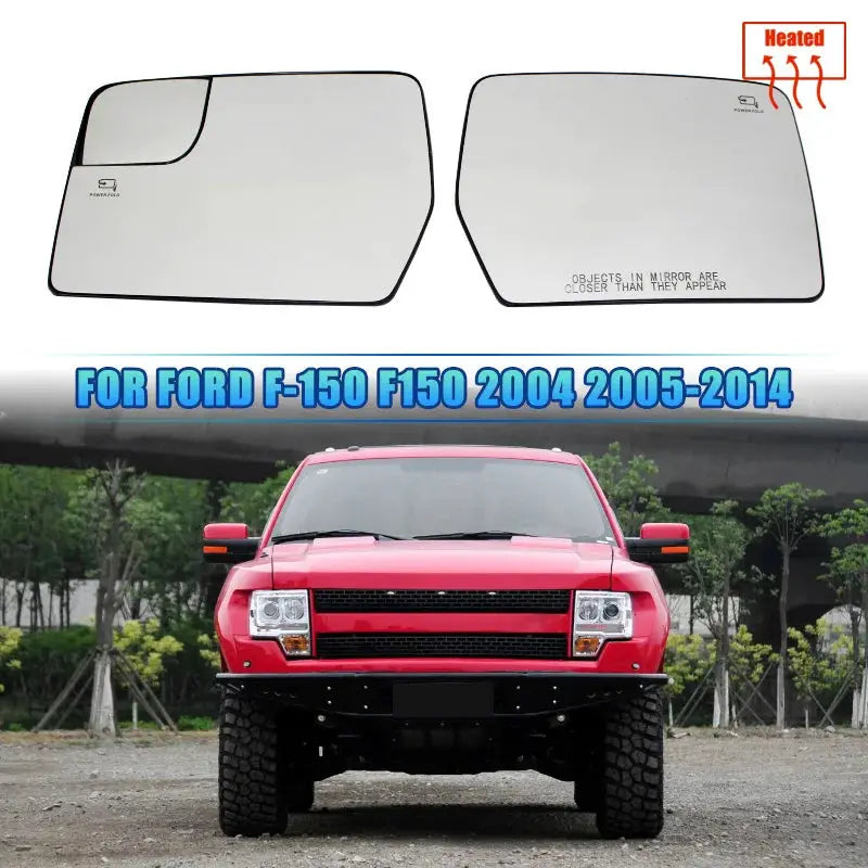 For Ford F-150 2011 2012 2013 2014 Heated Car Front Door Side Rear View Wing Mirror Glass With Base Plate Exterior Accessories by InterCyprus Trading Ltd