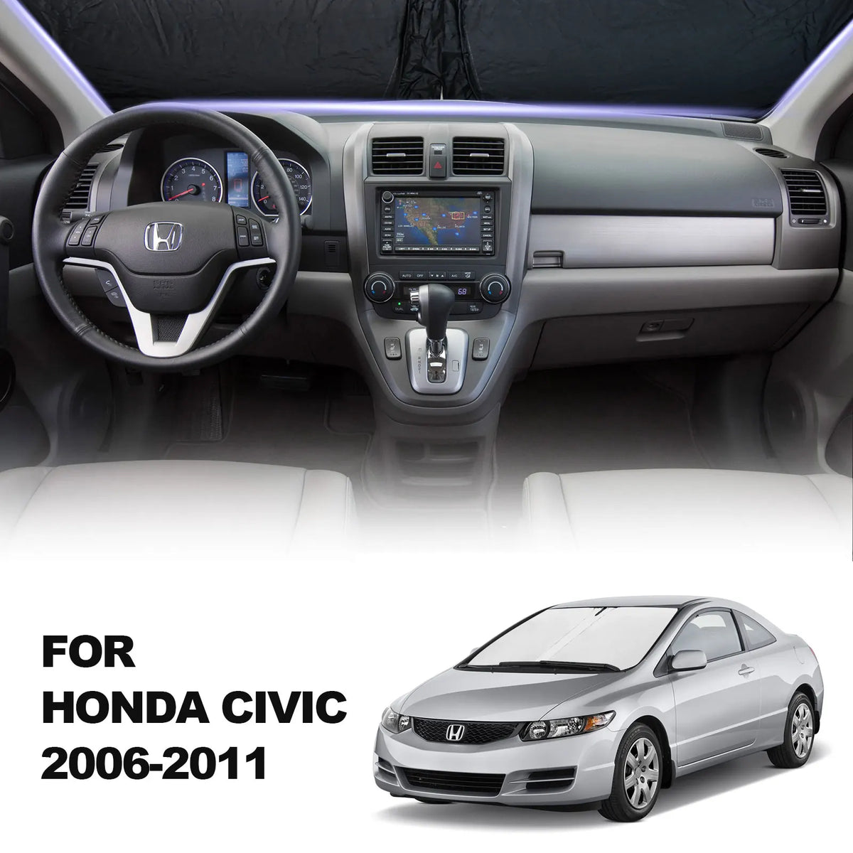 JYMAOYI Sunshade Cover for Honda Civic 2006-2011 - UV Protection &amp; Privacy Shield