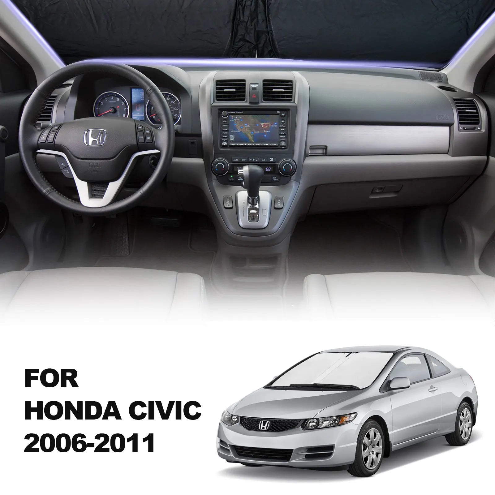 JYMAOYI Sunshade Cover for Honda Civic 2006-2011 - UV Protection &amp; Privacy Shield