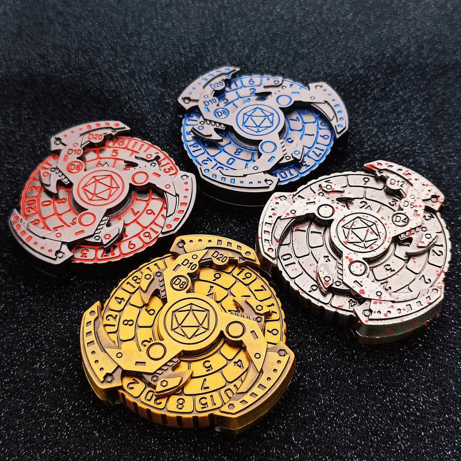 7in1 Fingertip Gyro Roulette DND Dice Metal Set Gift Box