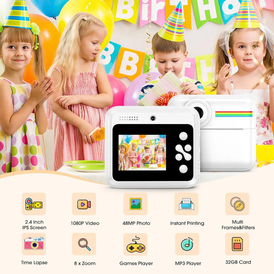 Portable Digital Children Camera &ndash; Instant Print Fun