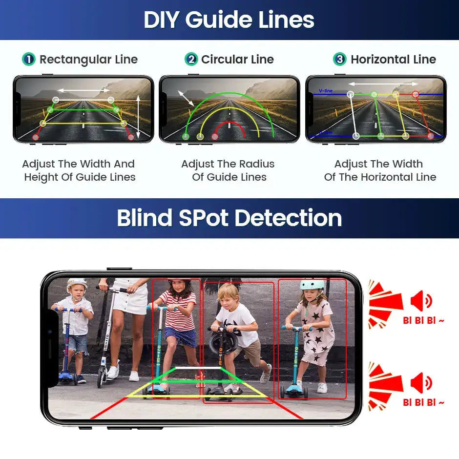Iphone/Andrio 2K Video Wireless WiFi APP BSD Car Reverse Backup Camera Vehicle DVR Dash Camera For Truck/RV/Camper/Trailer by InterCyprus Trading Ltd