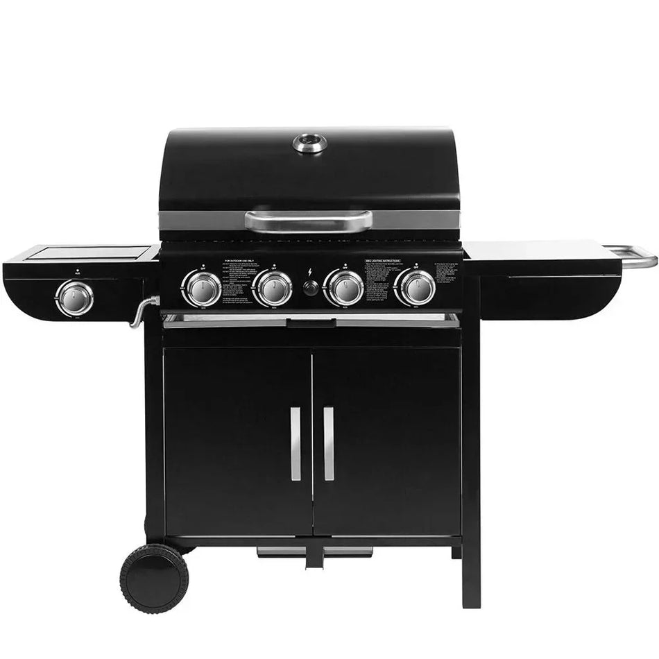 Wózek do grilla gazowego z zapłonem piezoelektrycznym i stojakiem na termometr