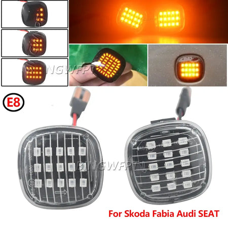 2X Dynamic Led Turn Signals Side Marker Light Lamp For Skoda Fabia Octavia Mk1 Mk2 Roomster Rapid NH3 For Audi A3 8L A4 8D A8 by InterCyprus Trading Ltd