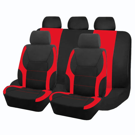 Sporty Universal Polyester Car Seat Covers for All Vehicles Red 5 seat