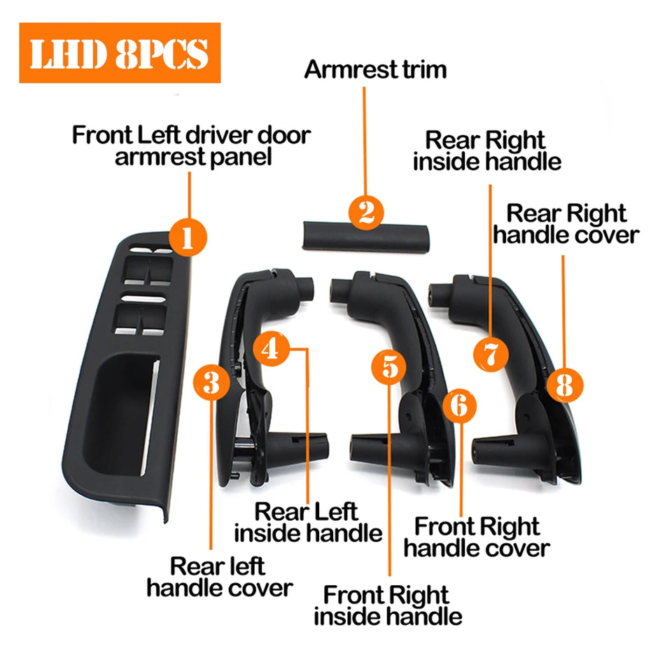 Volkswagen Bora Golf 4 MK4 Jetta ukse käepidemete komplekt esimesed ja tagumised LHD 1999-2004