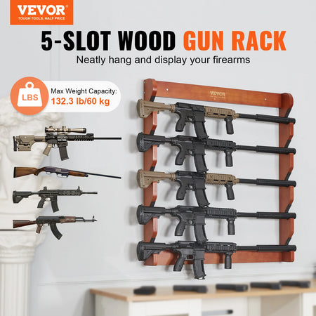 VEVOR Gun Rack Wall Mount &ndash; Heavy Duty 5 Gun Rack Pro