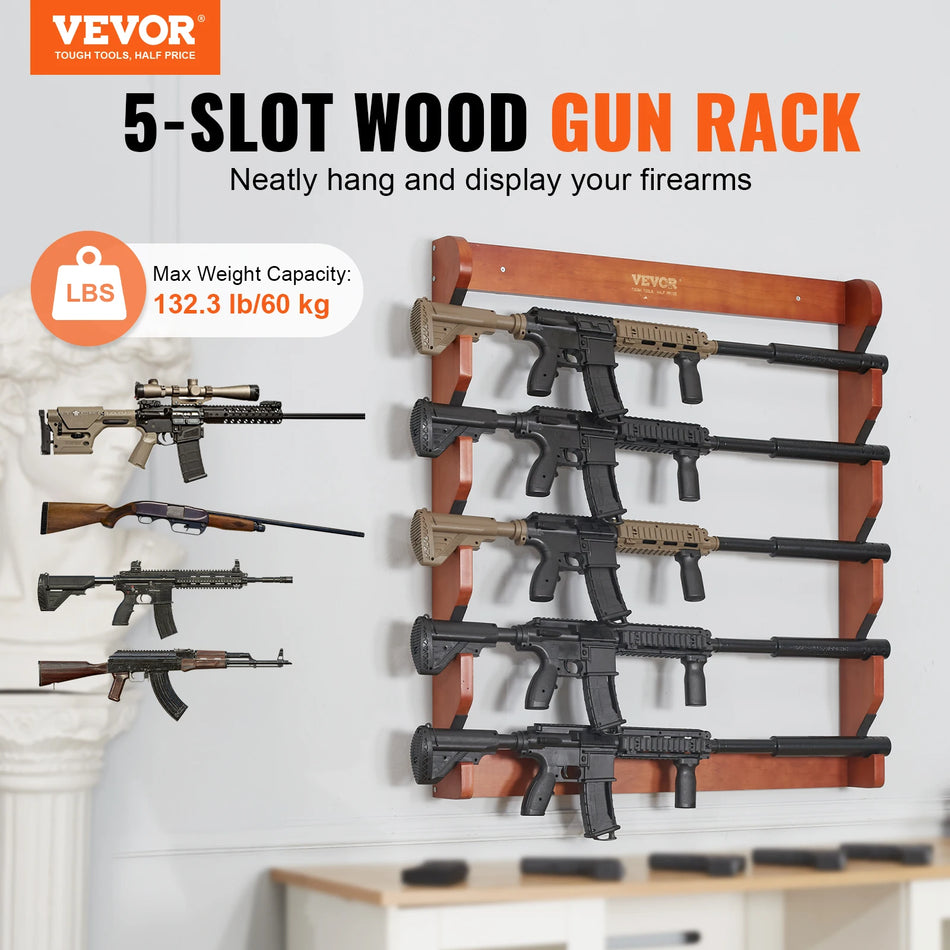 VEVOR Gun Rack Wall Mount &ndash; Heavy Duty 5 Gun Rack Pro
