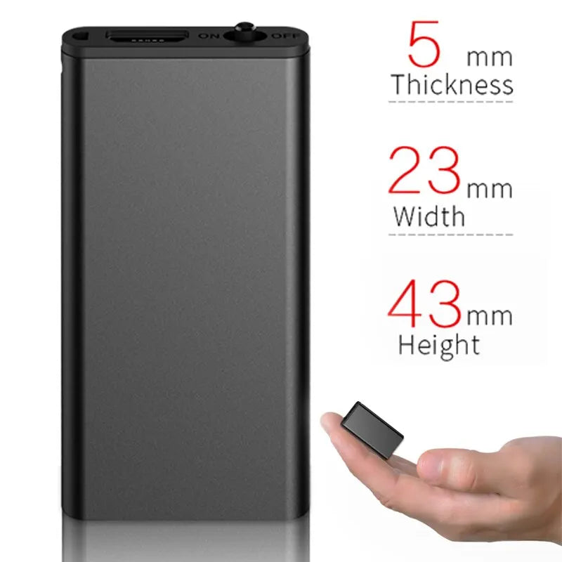 Ultra-Thin Mini Voice Recorder with Sound Activation &amp; HD Noise Reduction