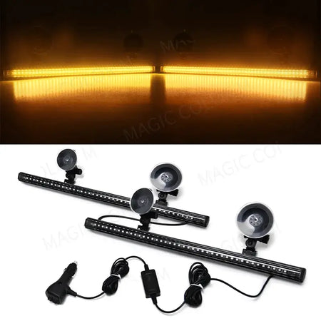 96 LED Car Strobe Light Emergency Flash Warning Lamp 2-in-1 3030 SMD Windshield Bar Auto Traffic Advisor Car Accessories 12V-24V by InterCyprus Trading Ltd