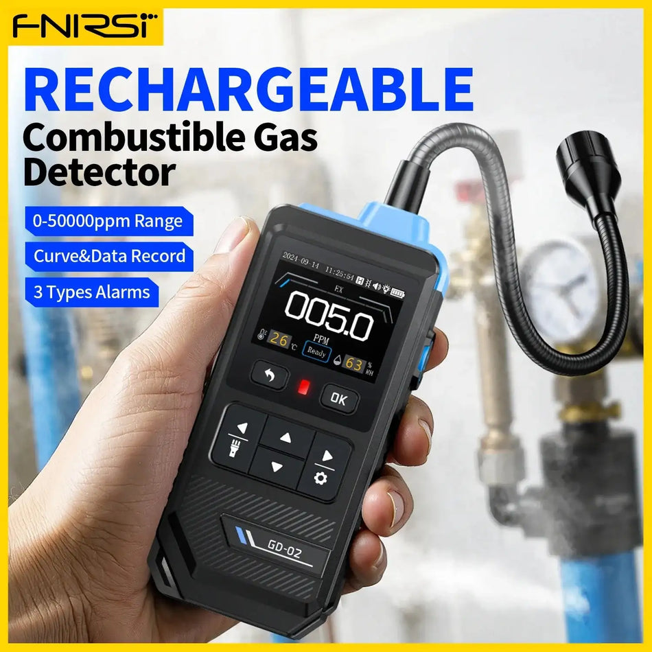 FNIRSI GD02 Gas Leak Detector 50000ppm Alarm Methane Propane