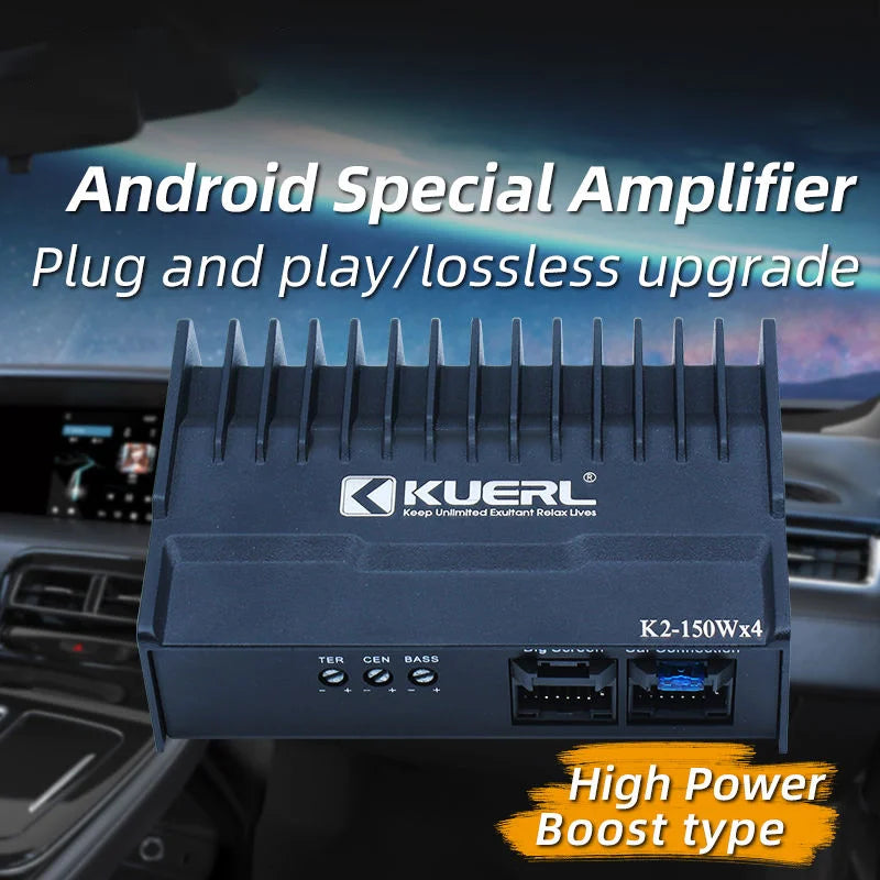 Car Power Amplifier 4 Channel DSP with Android Large Screen, Plug And Play
