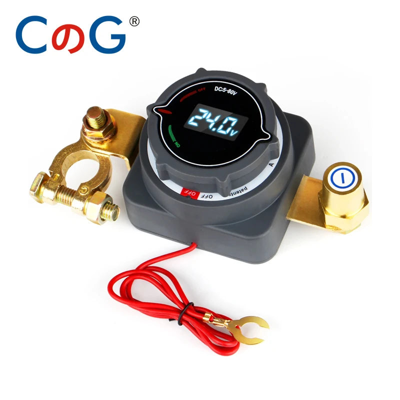 CG Digital Battery Disconnect Switch with Voltmeter for 5-80VDC Systems