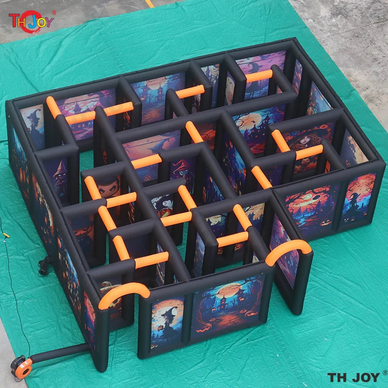 6x6m L Σχήμα Φουσκωτός Χριστουγεννιάτικος Λαβύρινθος Halloween Στοιχειωμένος