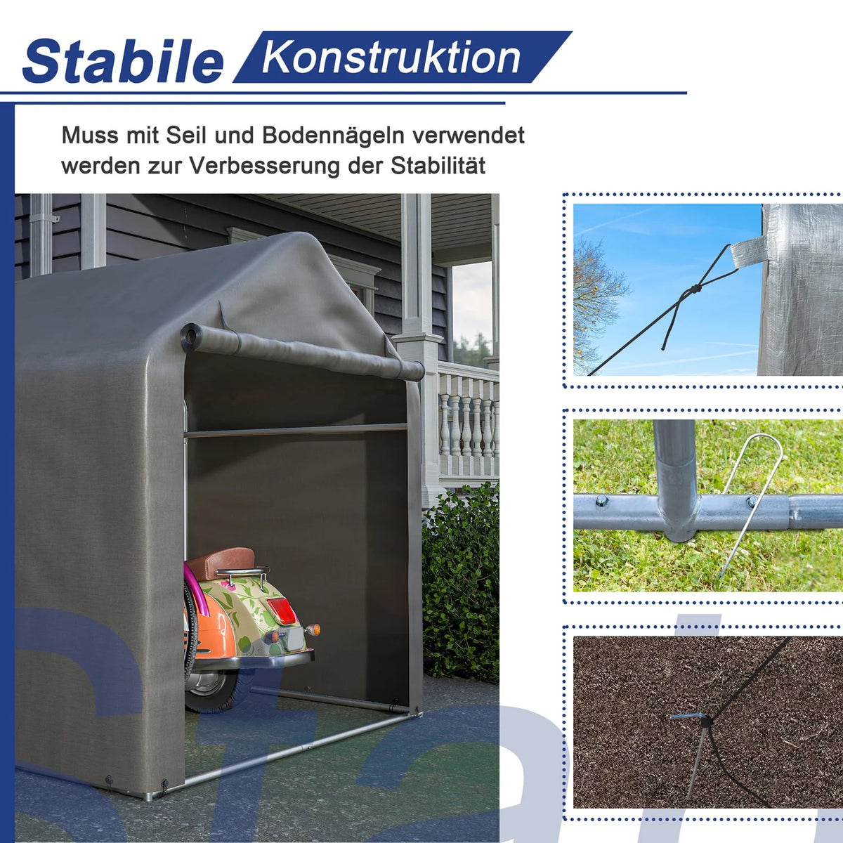 Outsunny /Tuinschuur met Plastic Zeil, Gereedschapstent, Opzetbare Outsunny /Tuinschuur met Plastic Zeil, Gereedschapstent, Opzetbare