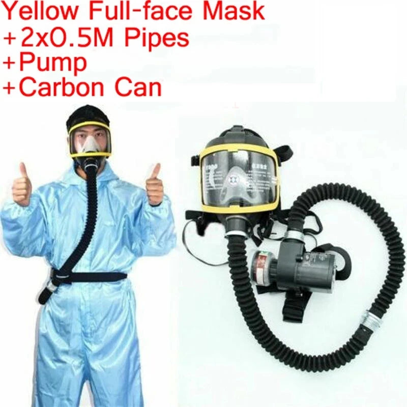 Electric Constant Air Flow Gas Mask &ndash; Unparalleled Protection and Comfort Yellow Full Mask Set