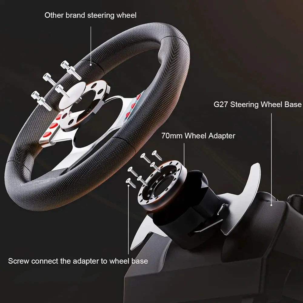70MM Racing Steering Wheel Adapter Plate Aluminum Steering Wheels Modification Set For Logitech G25 G27 24 Hole Adapter by InterCyprus Trading Ltd