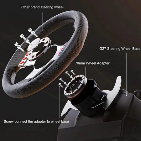 70MM Racing Steering Wheel Adapter Plate Aluminum Steering Wheels Modification Set For Logitech G25 G27 24 Hole Adapter by InterCyprus Trading Ltd
