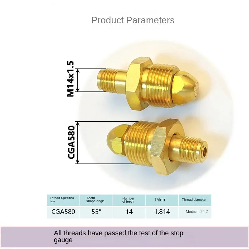 CGA580 Conversion Joint - Internal to External Thread M14