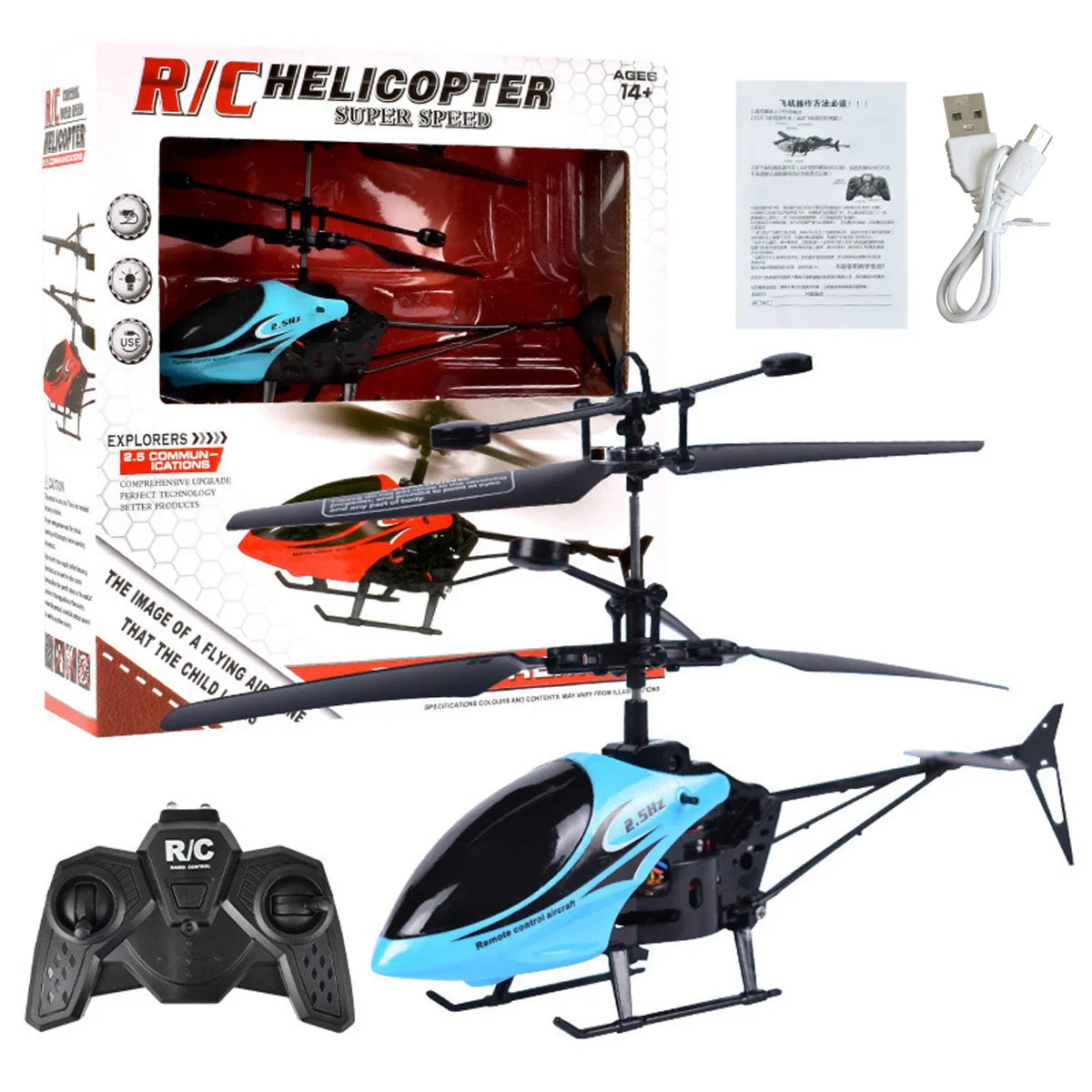 Remote Control Helicopter &ndash; 2-Channel Fun for Indoor and Outdoor Play QF810blue