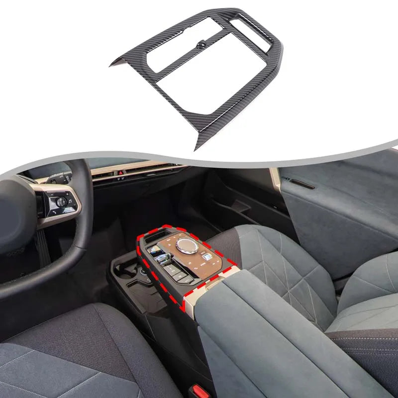 Naklejka z włókna węglowego na konsolę środkową BMW iX 2022 2024