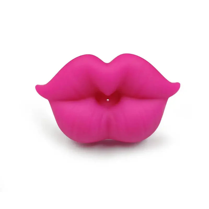 Kiss Lips Mustache Pacifier - Funny Silicone Soother for Babies rose red