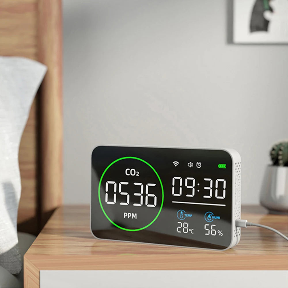 4 In1 WiFi Air Quality Monitor CO2 PM25 &ndash; Alarm Clock