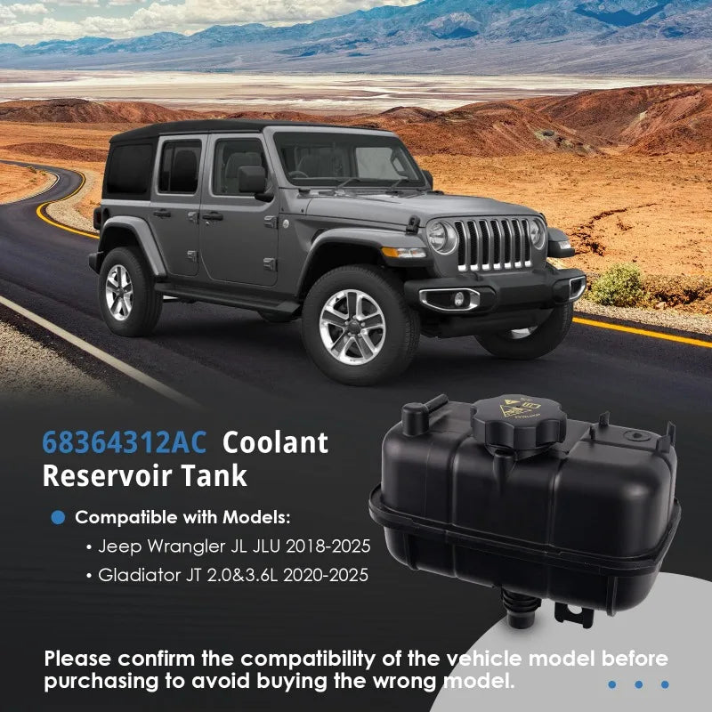 Nádrž chladicí kapaliny s víčkem pro Jeep Wrangler JL/JLU Gladiator JT