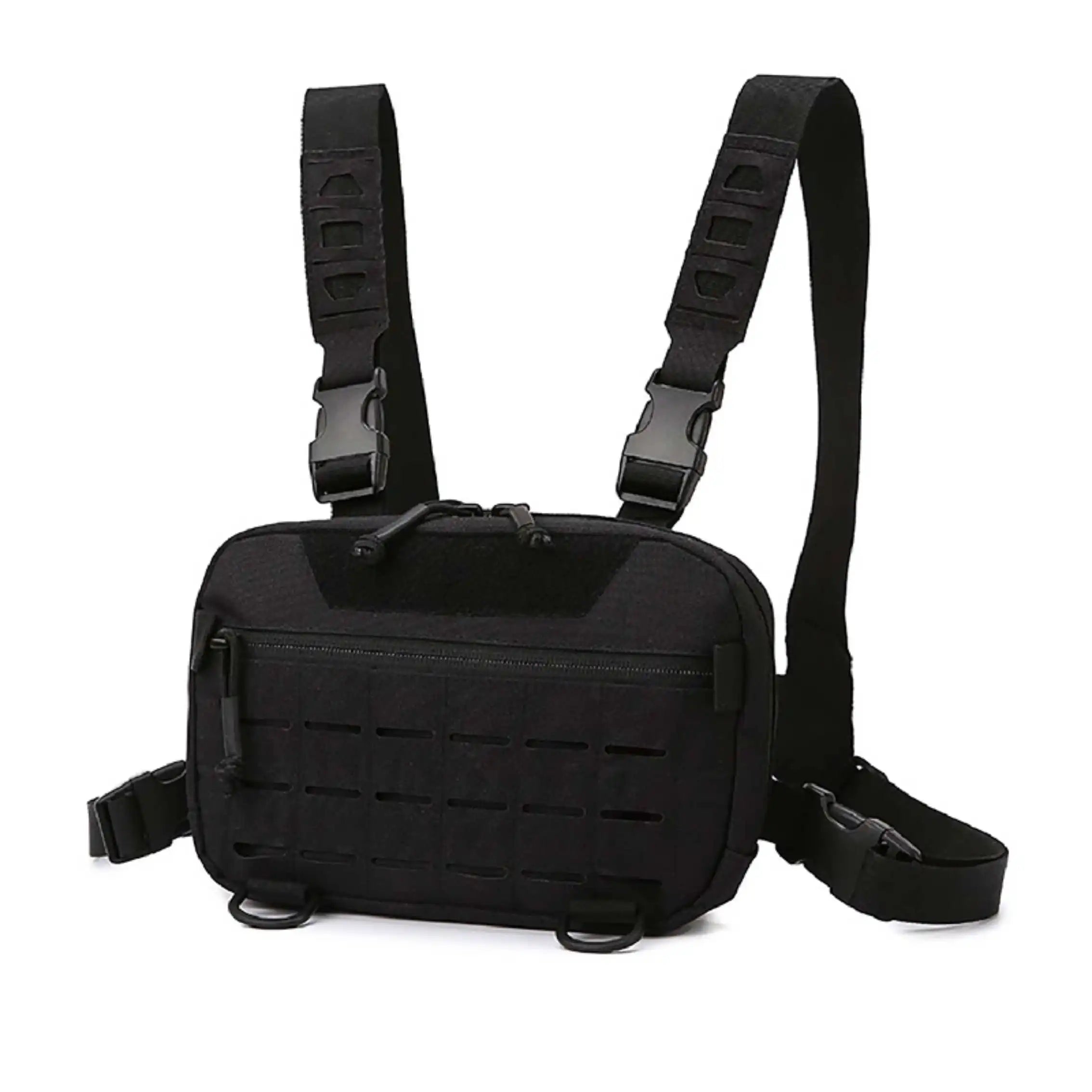Men's Tactical Molle Chest Bag &ndash; Versatile Front Rig Pouch Black / Other