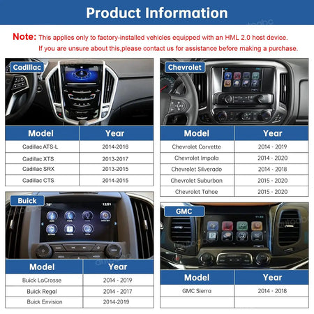 Wireless CarPlay Android Auto Compatibility for Chevrolet Impala Silverado Suburban Traverse Corvette Support Revers Camera BT by InterCyprus Trading Ltd