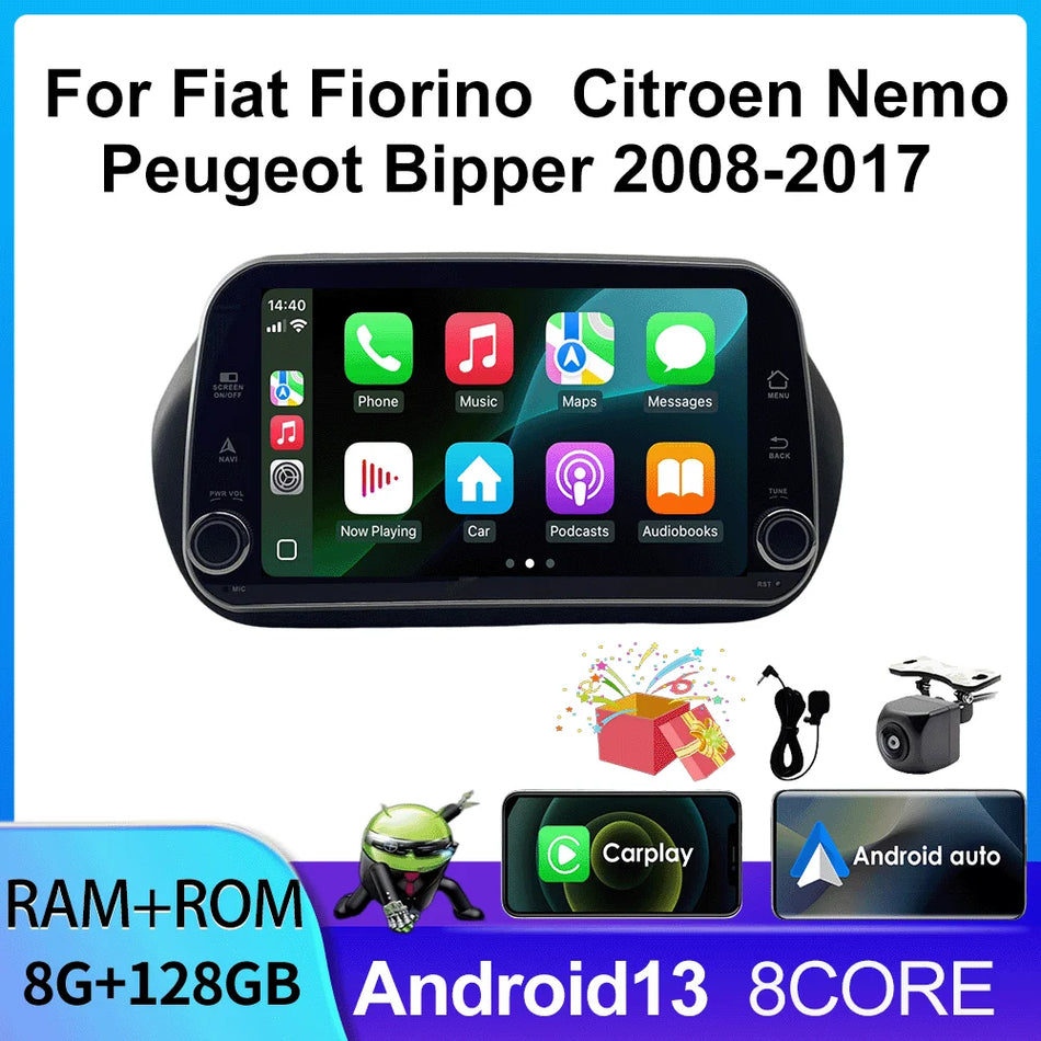 7-calowy radioodtwarzacz Double Din Carplay do Fiat, Citroen, Peugeot 2008-2017