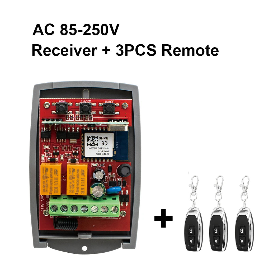 Tuya Universal Smart Wifi Garage Door Controller - 2CH 433MHz Remote Control 85-250VReceiver 3XRF