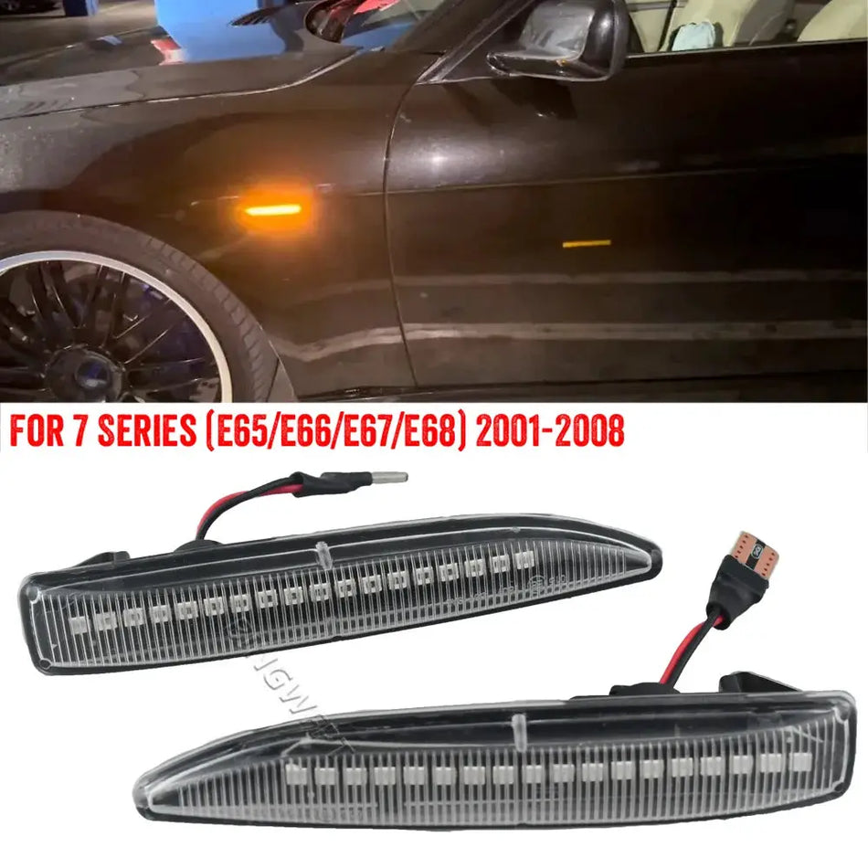 Side Repeater Lamp For BMW 7 Series E65 E66 E67 E68 2002 2003 2004 2005 - 2008 LED Side Marker Lights Dynamic Turn Signal Light by InterCyprus Trading Ltd