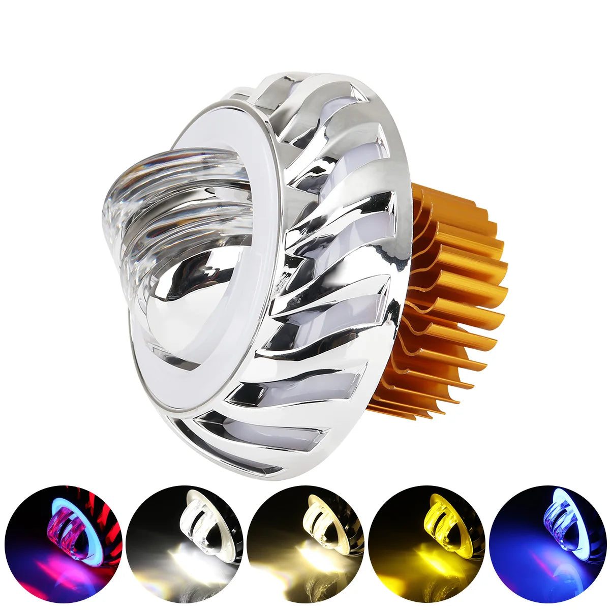 KEVANLY Motorcycle Headlight &ndash; Dual Halo LED Projector Lens