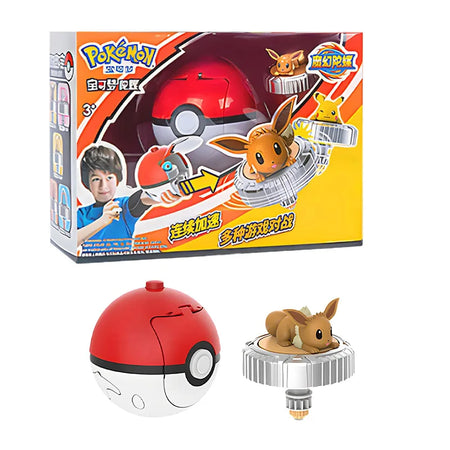 Spinning Top Ball Toy Action Figure - Pikachu, Charmander, Squirtle, Mew, Eevee Original box 1