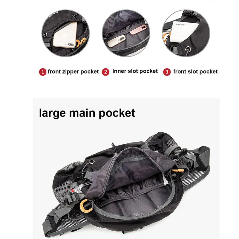 Camping Waist Chest Bag - Lightweight Nylon Travel Pack