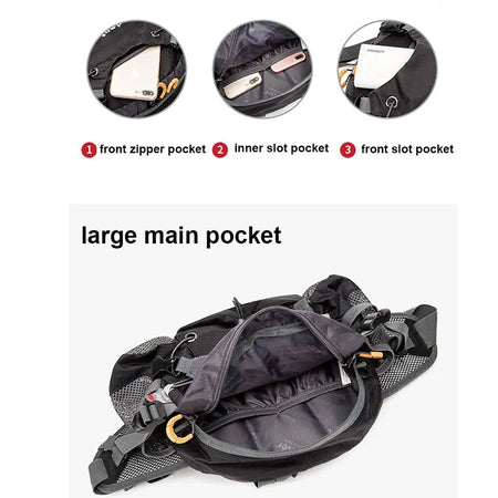 Camping Waist Chest Bag - Lightweight Nylon Travel Pack