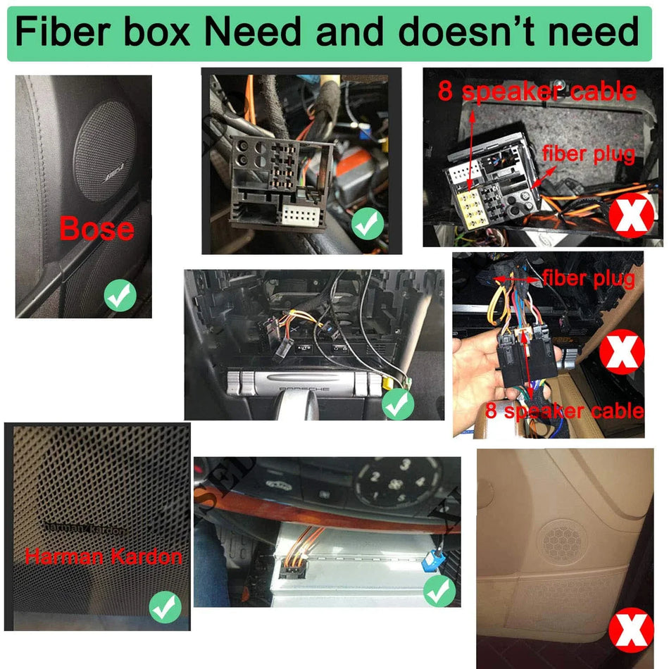 Mercedes ML R Series, Porsche Cayenne Car Stereo Optical Fiber Decoder