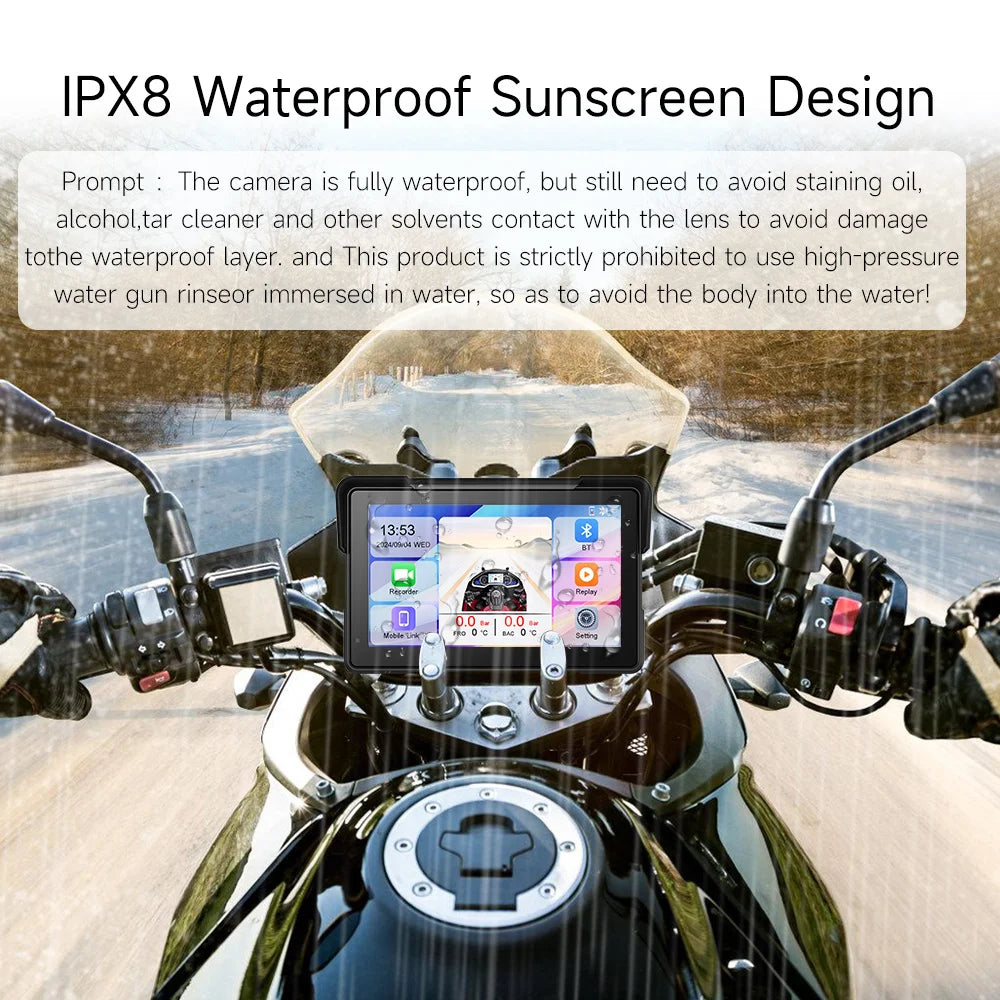 JIUYIN 7 Inch Motorcycle Multimedia Player &ndash; 2K HD Waterproof GPS Navigation