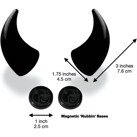 Large Devil Horns for Helmet &ndash; Magnetic and Interchangeable Flair for Motorcycle and Bike Helmets 0x Horn