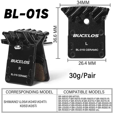 BUCKLOS Ceramic Bike Disc Brake Pads &ndash; High Performance